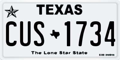 TX license plate CUS1734