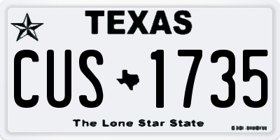 TX license plate CUS1735