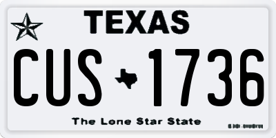 TX license plate CUS1736