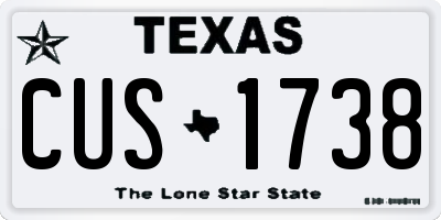 TX license plate CUS1738