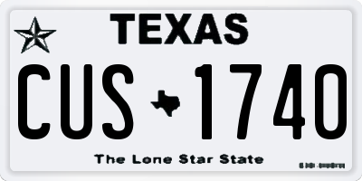 TX license plate CUS1740