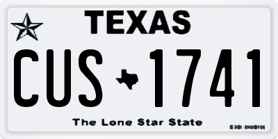 TX license plate CUS1741