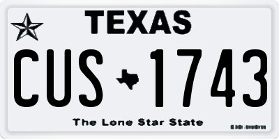 TX license plate CUS1743