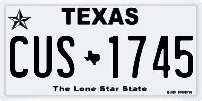 TX license plate CUS1745