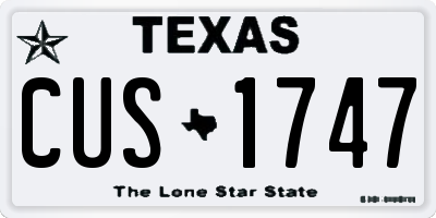 TX license plate CUS1747