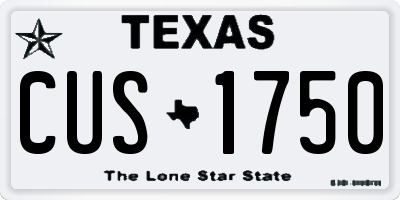 TX license plate CUS1750