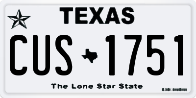 TX license plate CUS1751