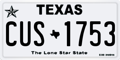 TX license plate CUS1753