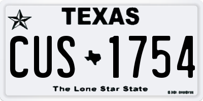 TX license plate CUS1754