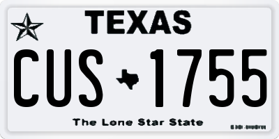 TX license plate CUS1755