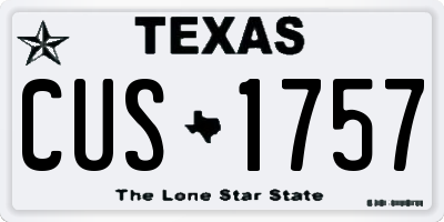TX license plate CUS1757