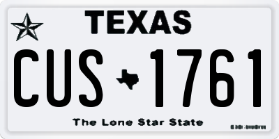 TX license plate CUS1761
