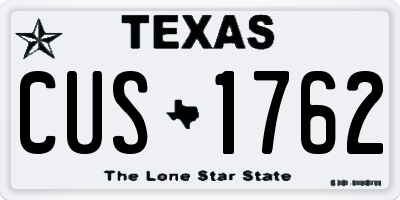TX license plate CUS1762