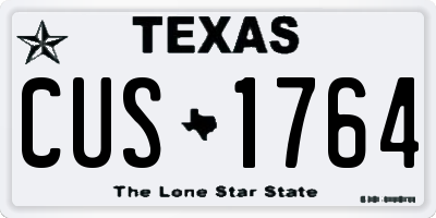 TX license plate CUS1764