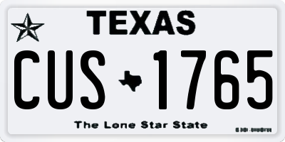 TX license plate CUS1765
