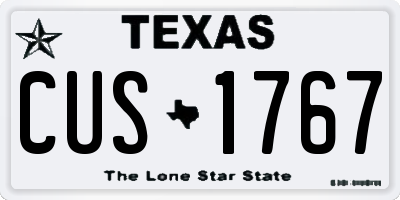 TX license plate CUS1767