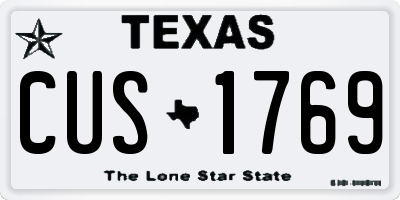 TX license plate CUS1769