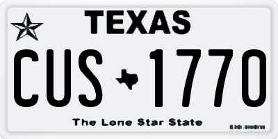 TX license plate CUS1770