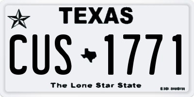 TX license plate CUS1771