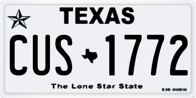 TX license plate CUS1772