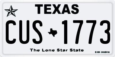 TX license plate CUS1773
