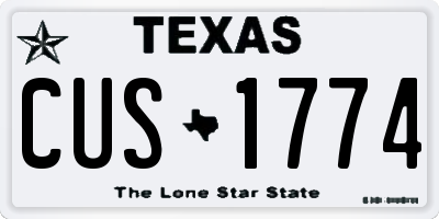 TX license plate CUS1774
