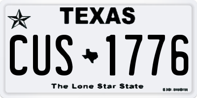 TX license plate CUS1776