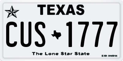 TX license plate CUS1777