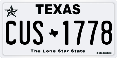 TX license plate CUS1778