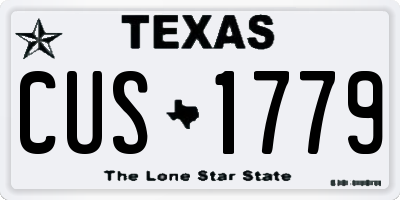 TX license plate CUS1779