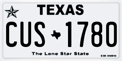 TX license plate CUS1780