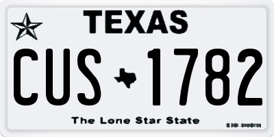 TX license plate CUS1782