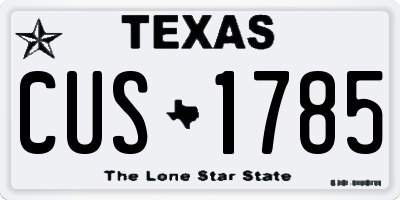 TX license plate CUS1785