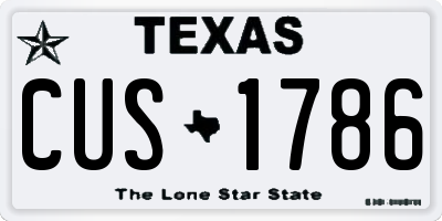 TX license plate CUS1786