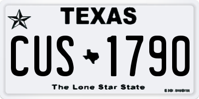 TX license plate CUS1790