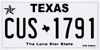 TX license plate CUS1791