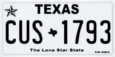 TX license plate CUS1793