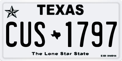 TX license plate CUS1797
