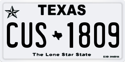 TX license plate CUS1809