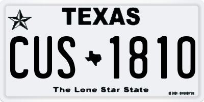 TX license plate CUS1810