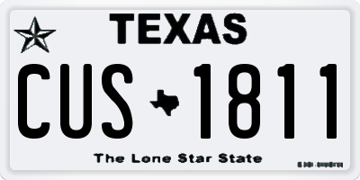 TX license plate CUS1811