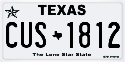TX license plate CUS1812