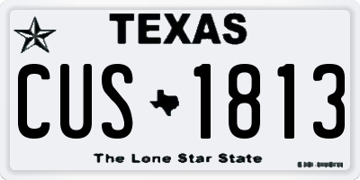 TX license plate CUS1813