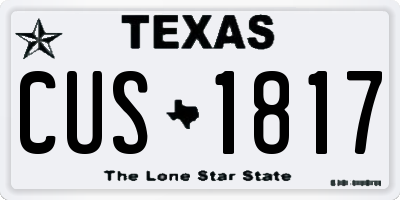 TX license plate CUS1817