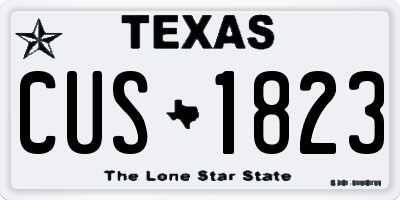 TX license plate CUS1823