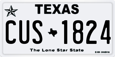 TX license plate CUS1824