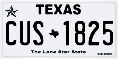 TX license plate CUS1825