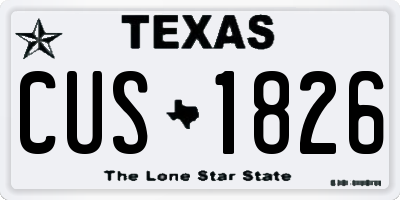 TX license plate CUS1826