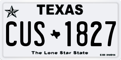 TX license plate CUS1827
