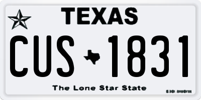 TX license plate CUS1831